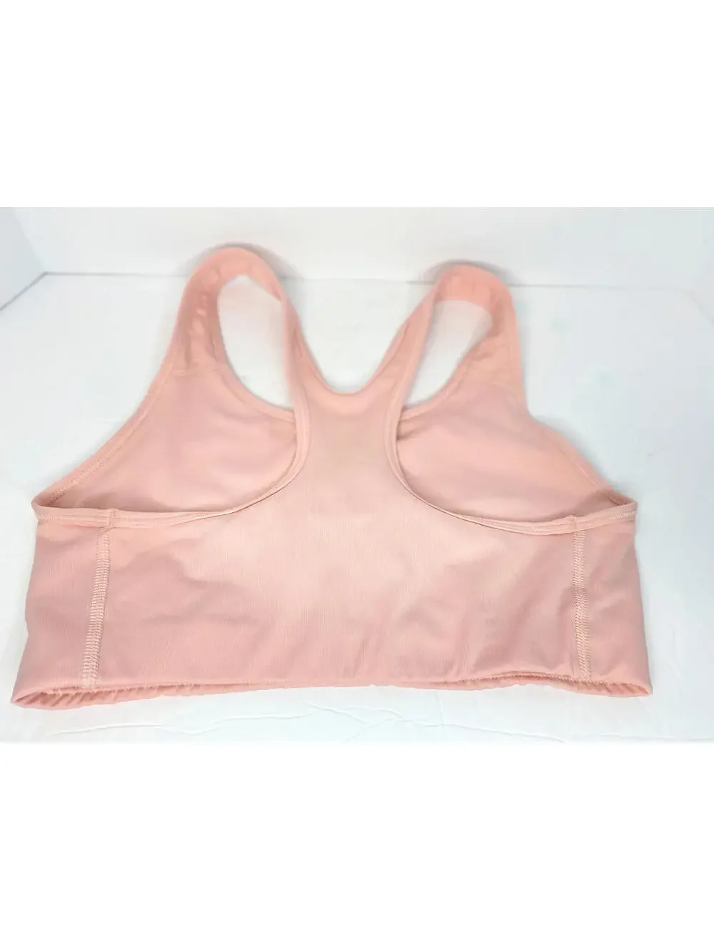 Nike Sports Bra Womens Medium Dri Fit Center Swoosh Racer Back Top Scoop Neck
